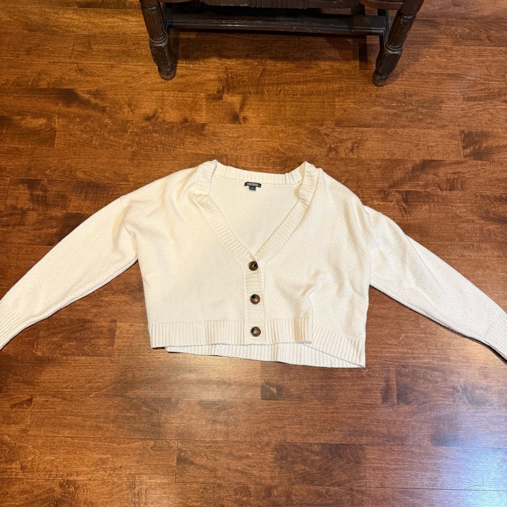 Wild Fable Cream Button-Up Cardigan